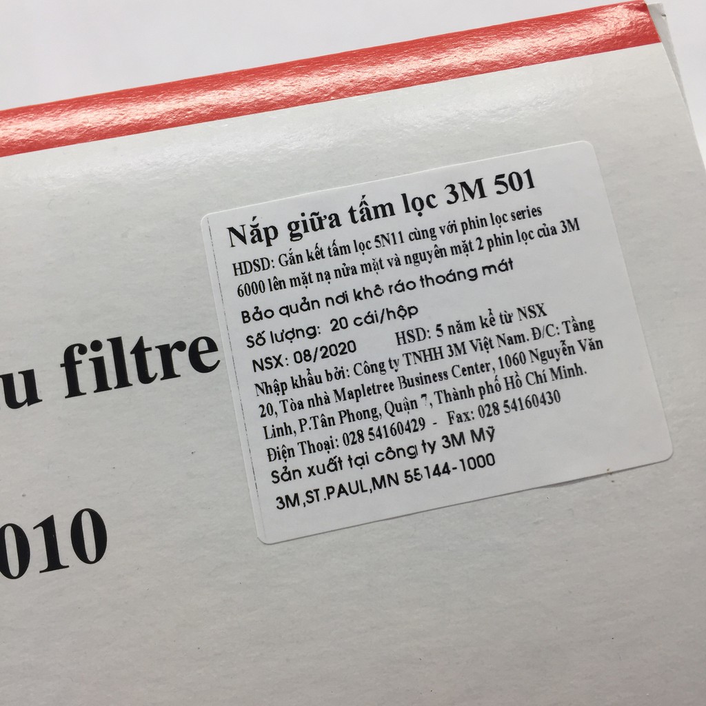 [Hàng chính hãng] Nắp nhựa 3M 501 giữ tấm lọc 3M 5N11 cho mặt nạ 3M 6200 3M 7501