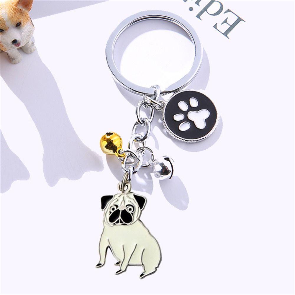 Móc Khóa Hình Chú Chó Husky Tráng Men Màu Trắng Dễ Thương|Móc Khóa Hình Thú Cưng Retriever Dễ Thương