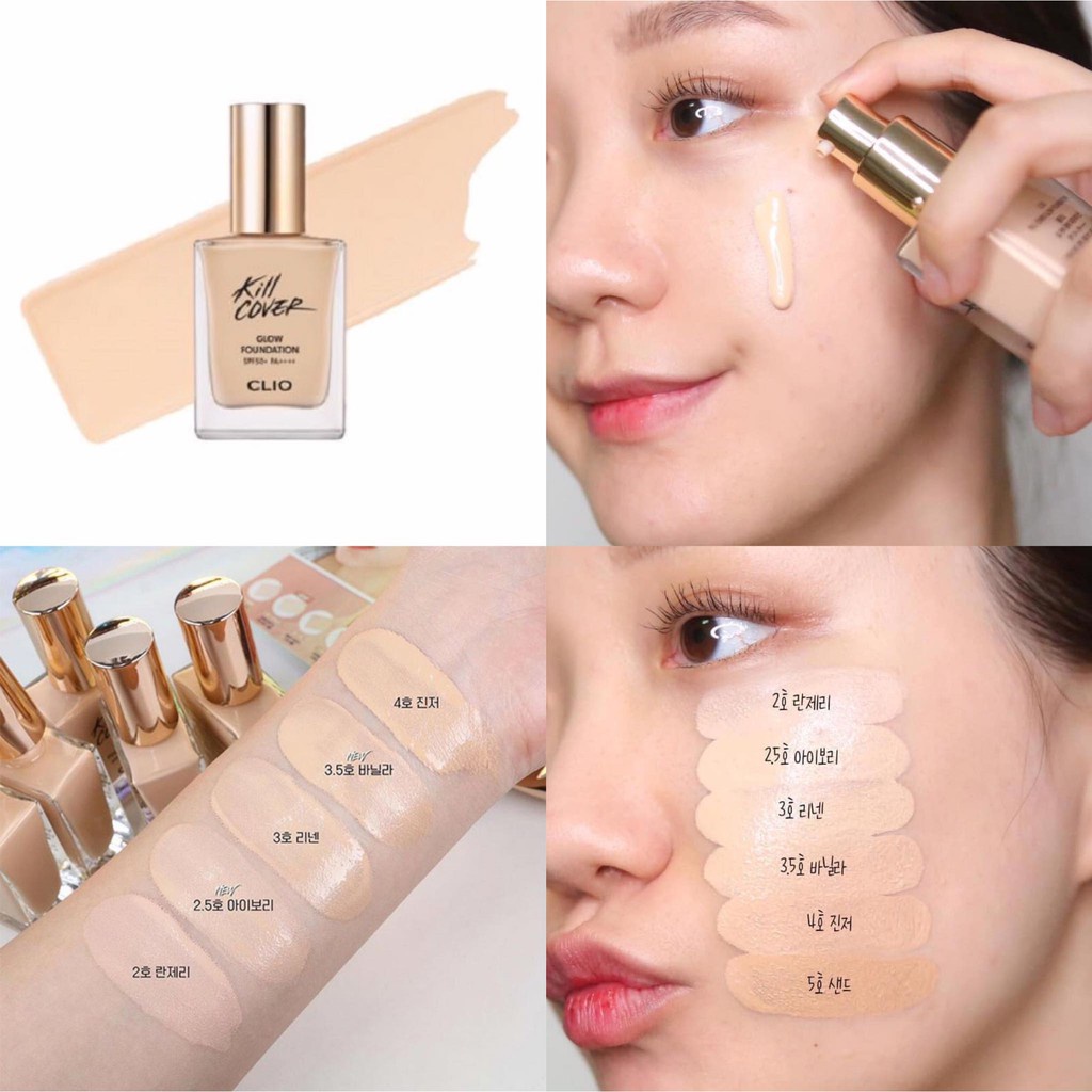 Kem nền Clio Kill Cover Glow Foundation 15g Hàn Quốc