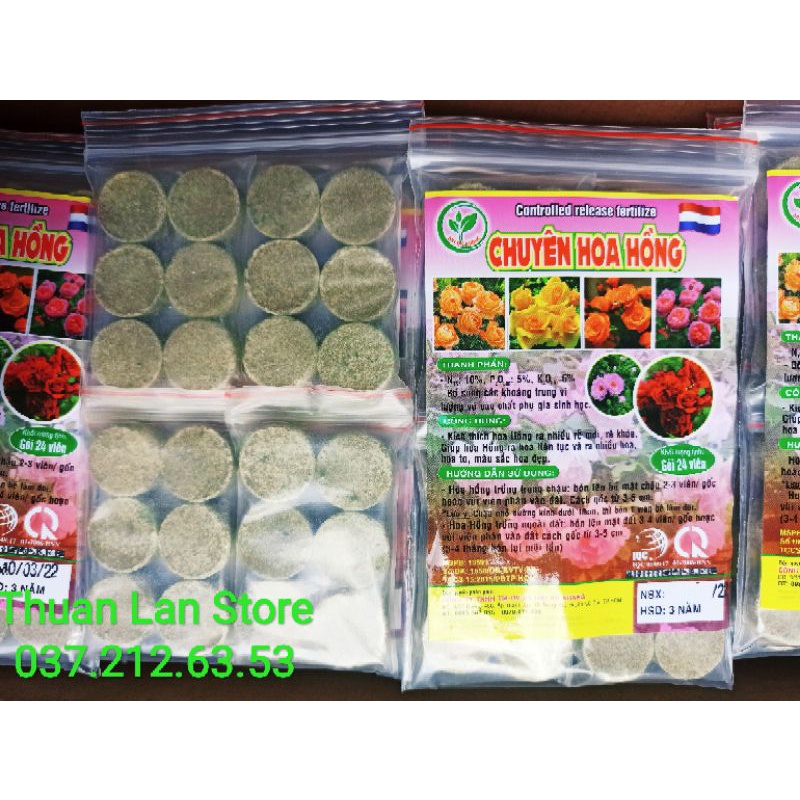 Set 2gói gồm 48viên Tan Chậm Chuyên Hoa Hồng Giúp Cây Phát Triển Tốt