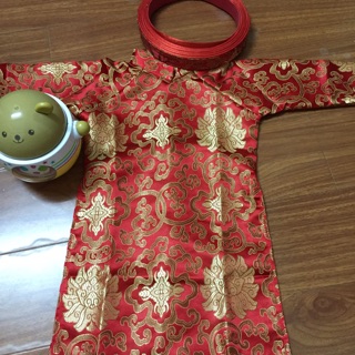 Áo dài gấm bé trai loại 1(trọn bộ set 3 món)
