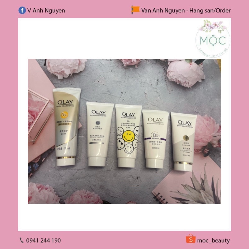 Dưỡng thể Olay bản Trung size mini dùng thử các loại - moc_beauty