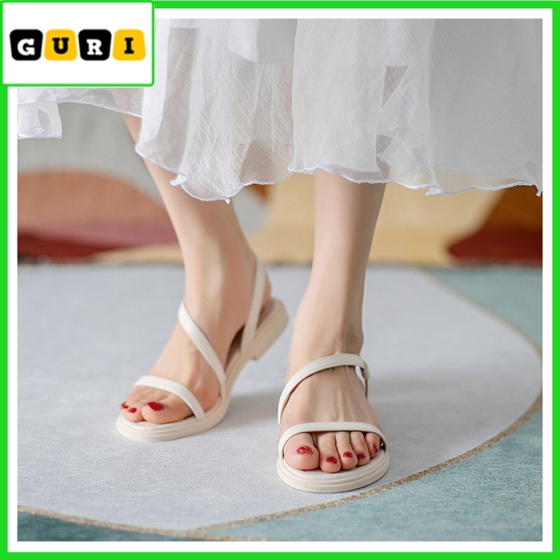 Sandal nữ dây mảnh đế bằng quai chéo Dép sandal nữ đi học Hàn Quốc cao cấp GURI G06