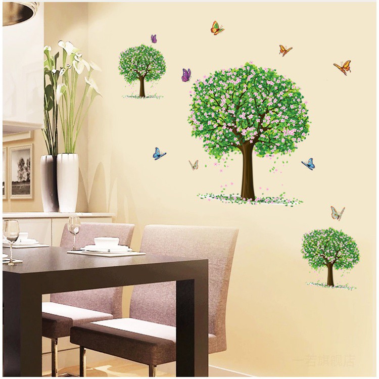 Decal trang trí cây xanh ⚡ FREESHIP ⚡ mùa xuân AmyShop DCX053 ( 70 x 115 cm)
