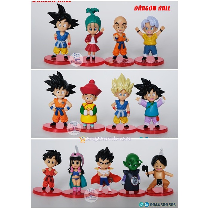 [RẺ NHẤT] Mô hình Dragon Ball Siêu Dễ Thương 7cm Bộ 13 Nhân Vật