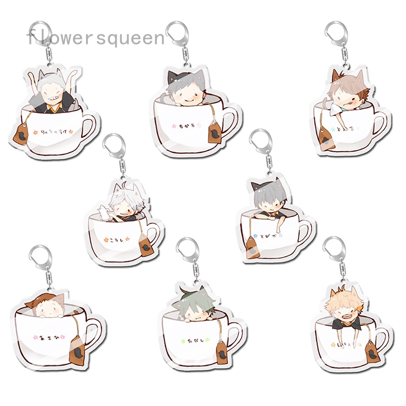 flowersqueen Anime Haikyuu!! Móc Khóa acrylic Hình Nhân Vật Hoạt Hình