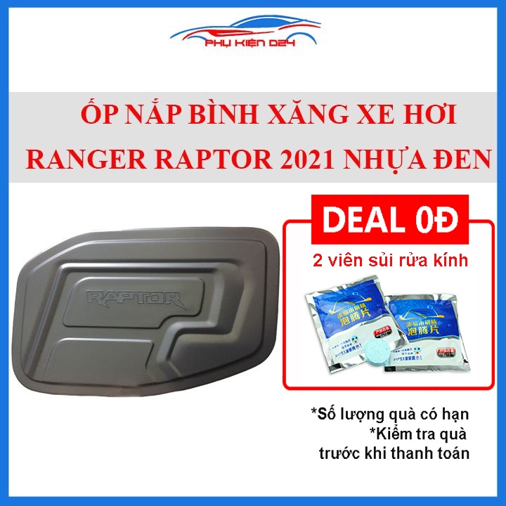 Ốp nắp bình xăng Ranger Raptor 2021 nhựa đen chống trầy trang trí ô tô