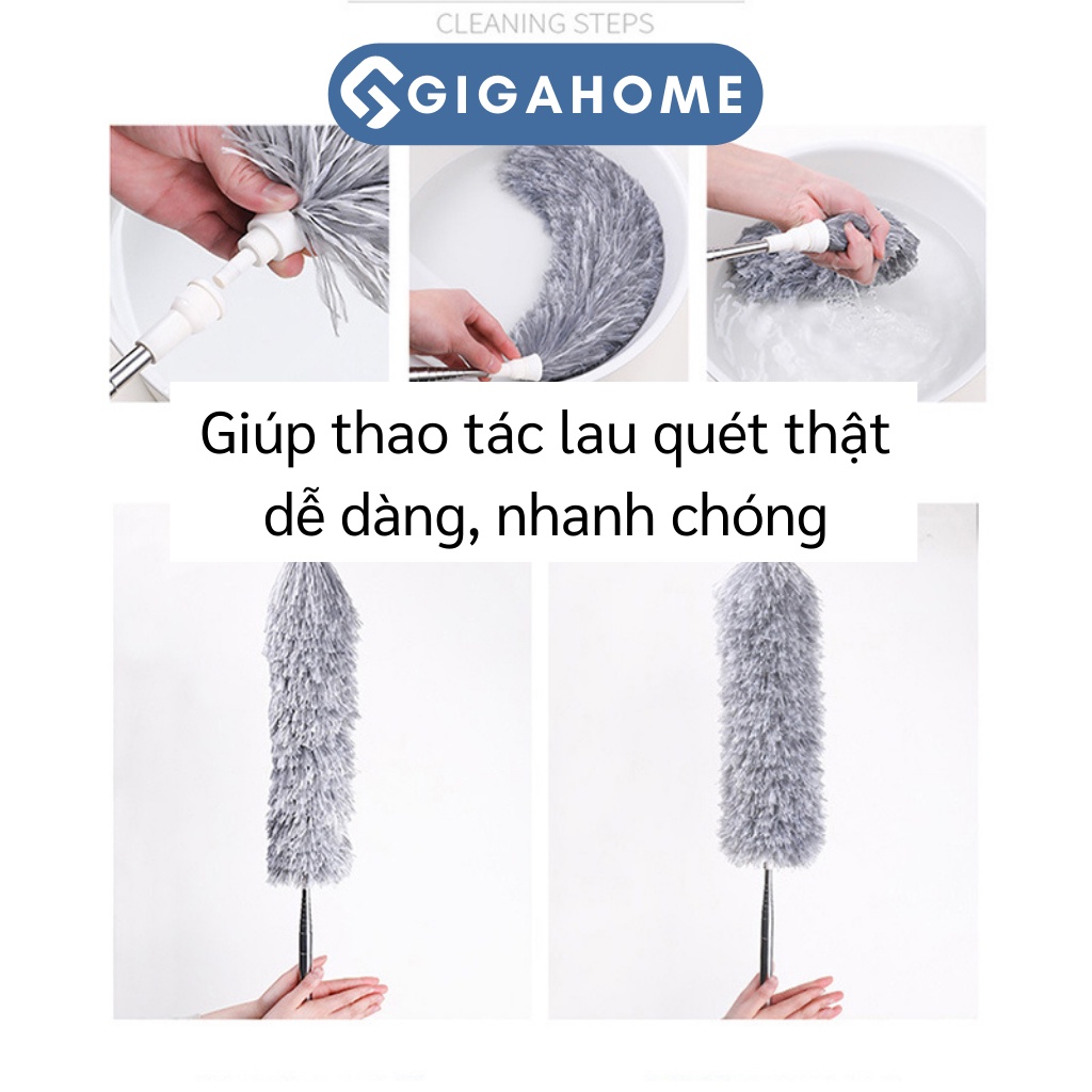 Chổi Kéo Dài 2m8 Quét Trần, Lau Bụi Đa Năng GIGAHOME Bằng Sợi Vải Siêu Nhỏ 9789
