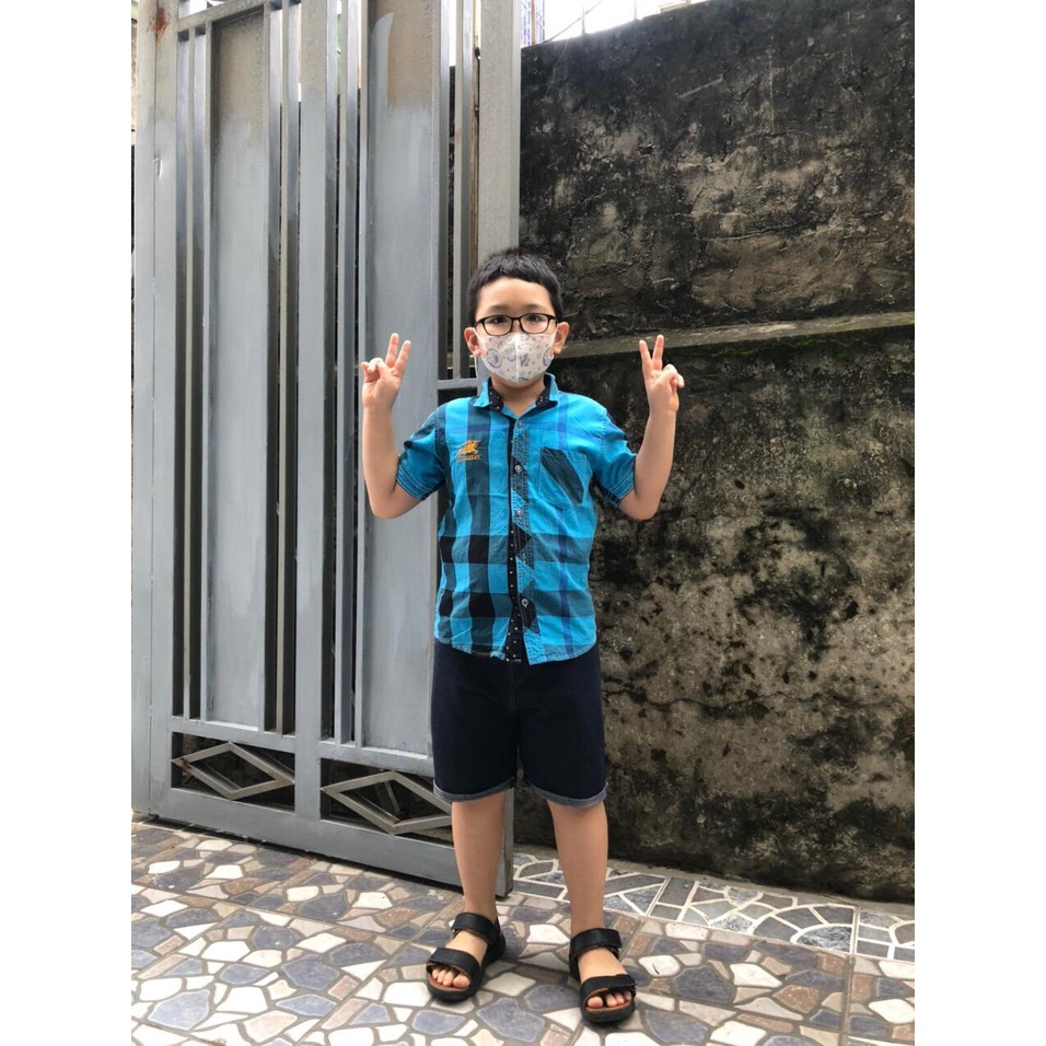 Quần đùi giả jean cho bé trai, bé gái co giãn, thoáng mát size từ 30-65kg