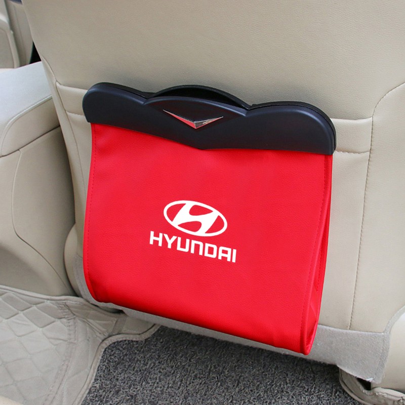 Túi Đựng Đồ Dùng Bằng Da Gắn Ghế Ngồi Xe Hơi Cho Hyundai I10 Getz Grand Starex Accent Elantra Atos Sonata Santa Fe Trajet Tucson I40 Ioniq Atoz Veloster