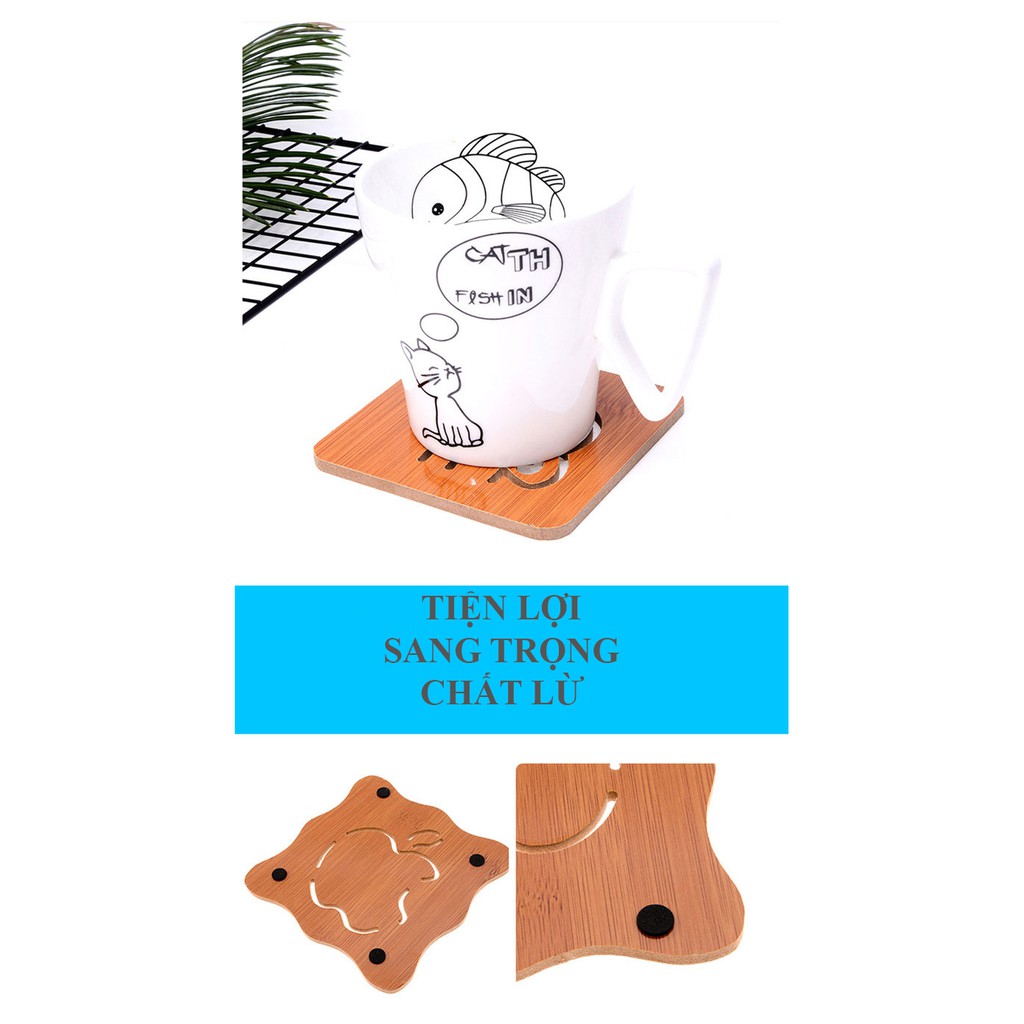 Miếng Lót Ly, Lót Nồi Bằng Gỗ Nhiều Mẫu Khác Nhau