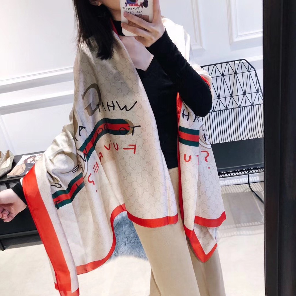 Khăn Choàng Lụa In Họa Tiết Thời Trang Dành Cho Nữ