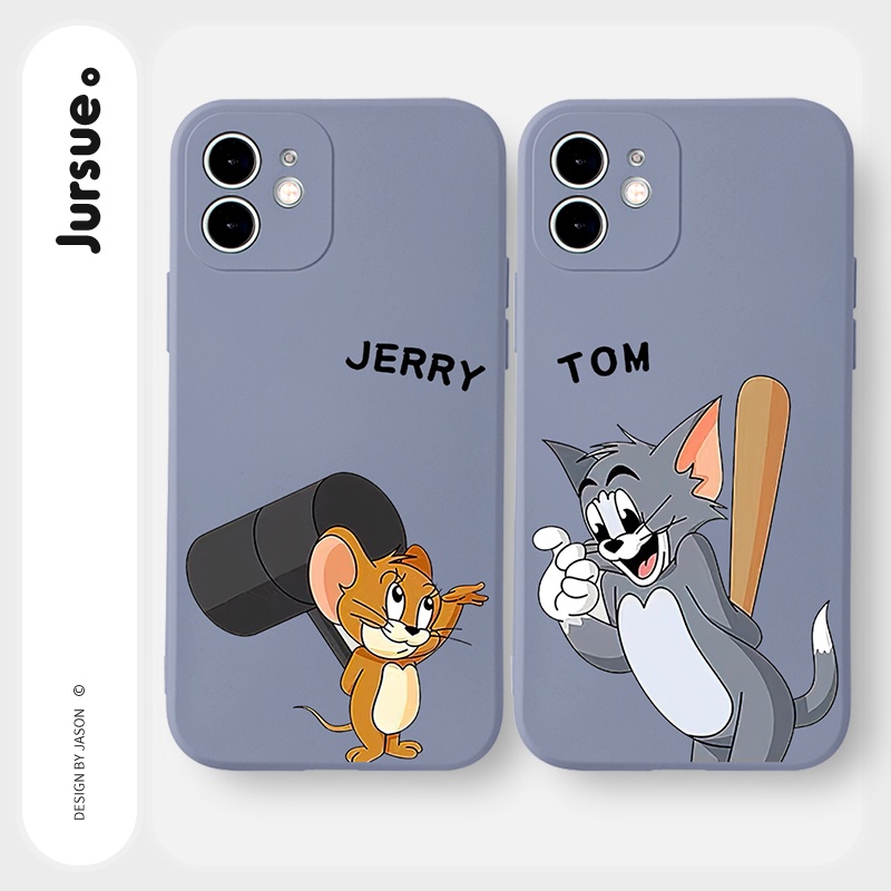 Ốp lưng JURSUE hoạt hình cặp đôi dễ thương đẹp Cho iPhone 14 13 12 11 Pro Max SE 2020 X XR XS 8 7 ip 6S 6 Plus kute Y2170