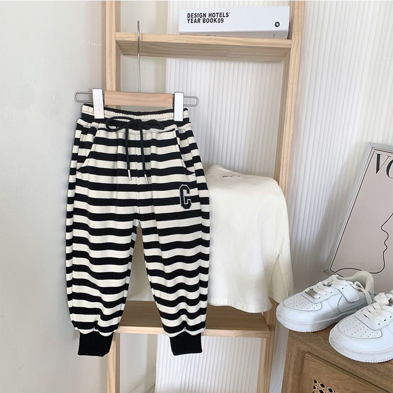 [Babycat] Hàng Có Sẵn Quần Dài Kẻ Sọc Phong Cách Hàn Quốc Nhật Bản Mùa Thu Giản Dị Dễ Phối Đồ Cho Bé Trai Bé Gái