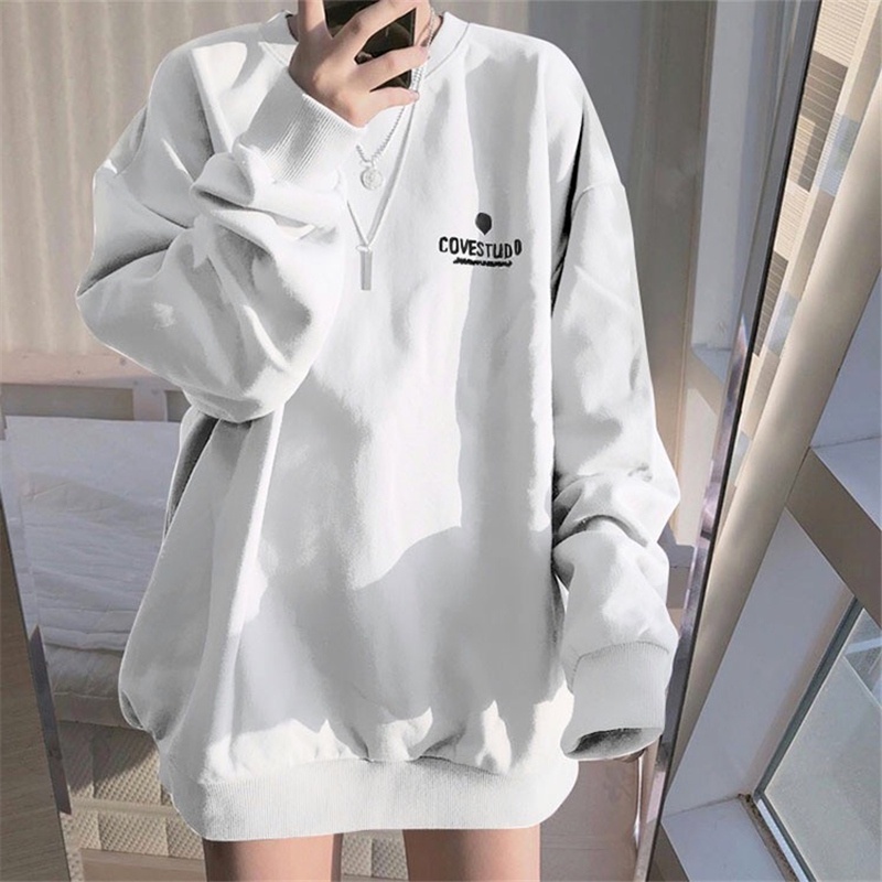 Áo Sweater Tay Dài Cổ Tròn Dáng Rộng Phong Cách Thời Trang Hàn Quốc Cho Nữ | BigBuy360 - bigbuy360.vn