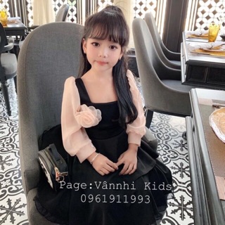 (Xả kho )Váy hoa trà tiểu thư 2 tầng cho bé gái