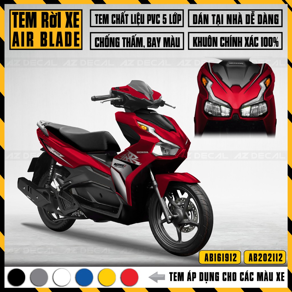 Tem Airblade 2016 - 2022 Mẫu 125i Cách Điệu | AB12 | Chất Liệu Decal Cao Cấp Chống Nước, Chống Bay Màu