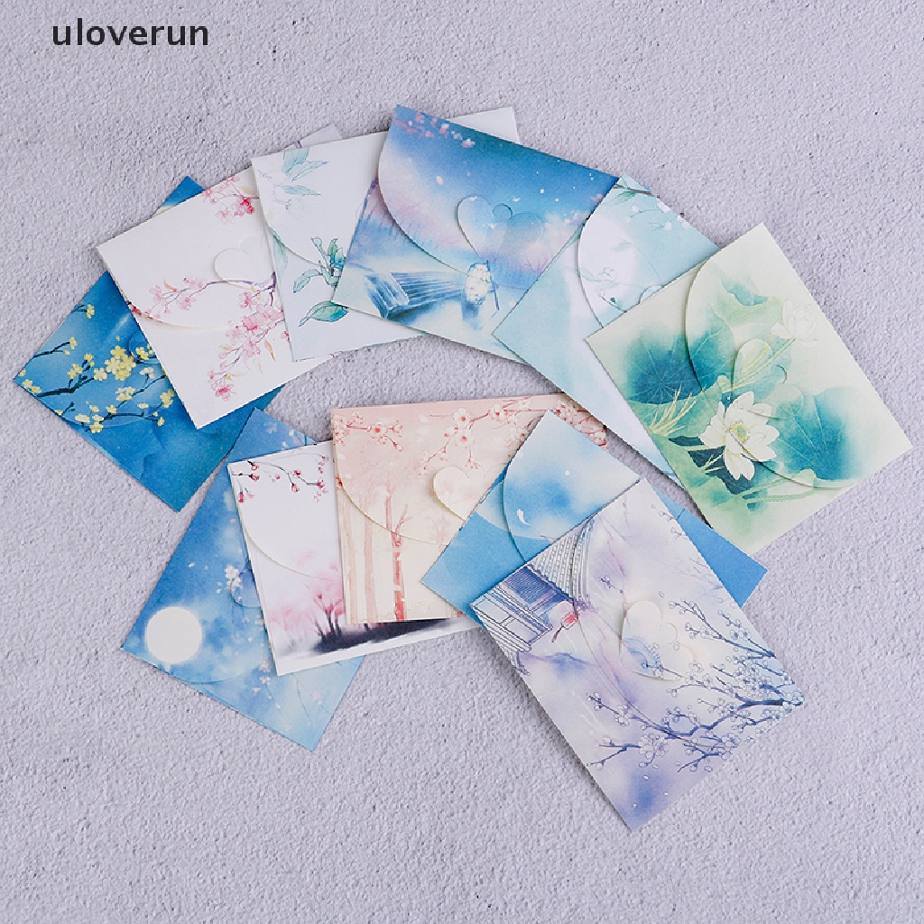 Set 10 Bìa Thư Mini Bằng Giấy Phong Cách Cổ Điển