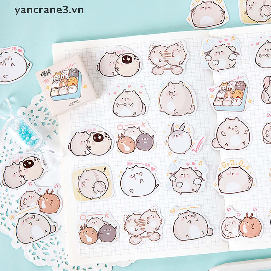 Set 45 nhãn dãn hình chuột hamster dễ thương đáng yêu dùng trang trí sổ tay diy