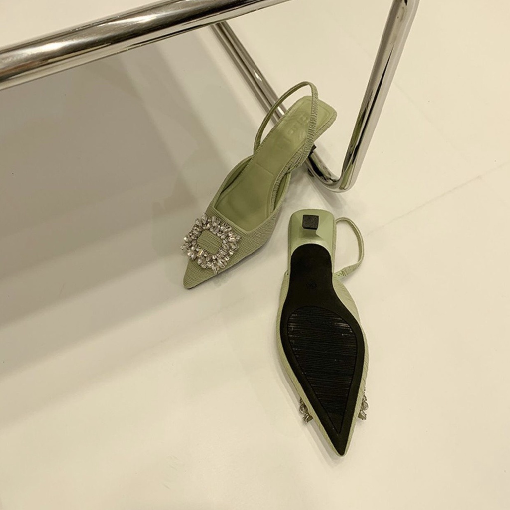 (CÓ SẴN - QUẢNG CHÂU) Sục Sandal Đá Vuông Siêu Sáng Đế Cao 3 Phân