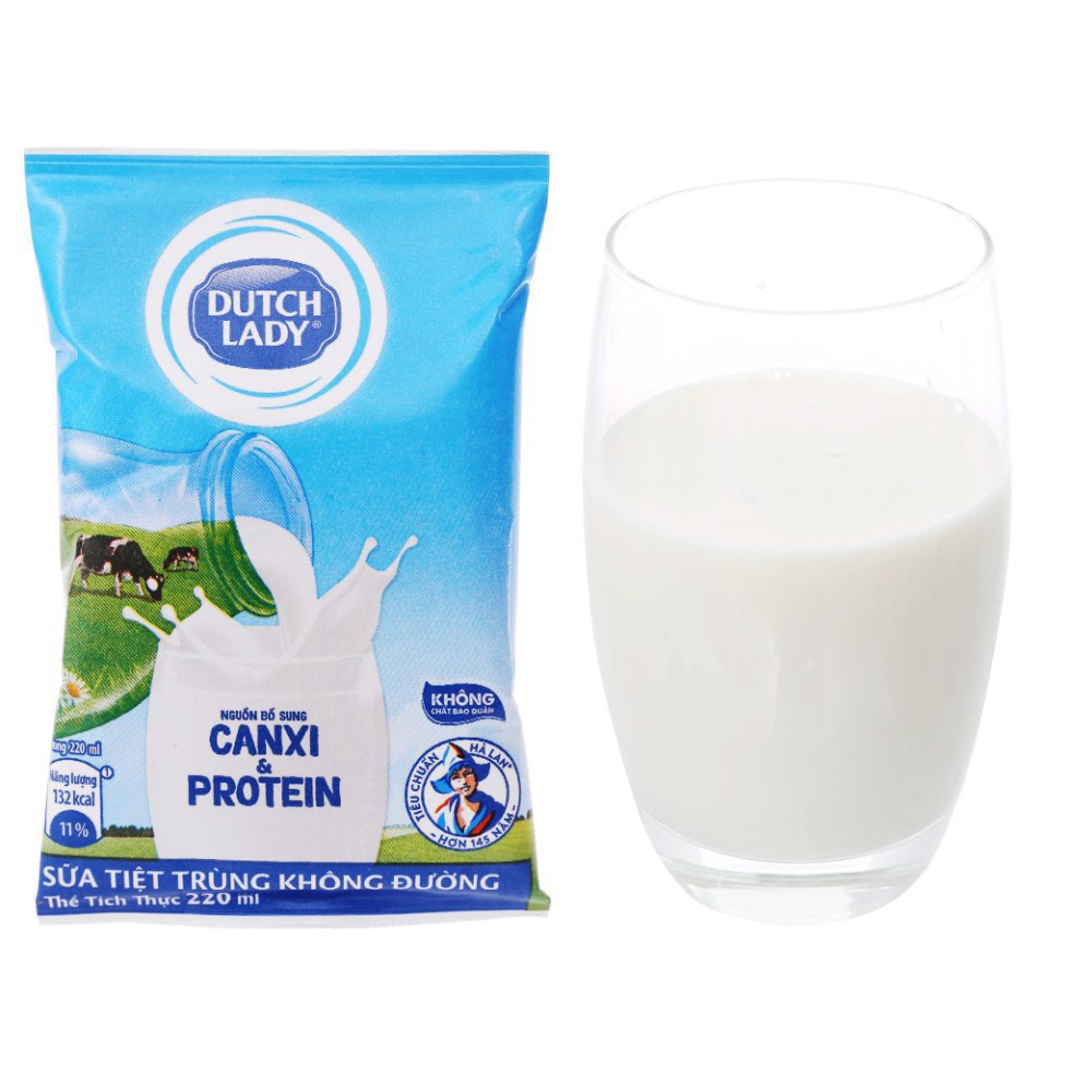 TT12 HYHY7 Sữa tươi bịch cô gái Hà Lan (Dutch Lady) 220ml - sở hữu con đường 4 TT12
