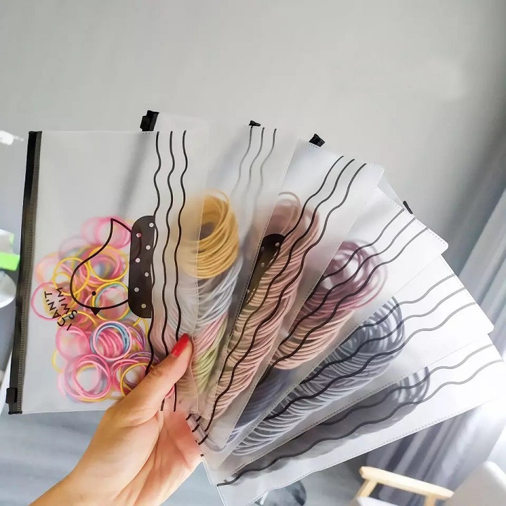 Set 100 chun buộc tóc trơn nhiều màu có hộp