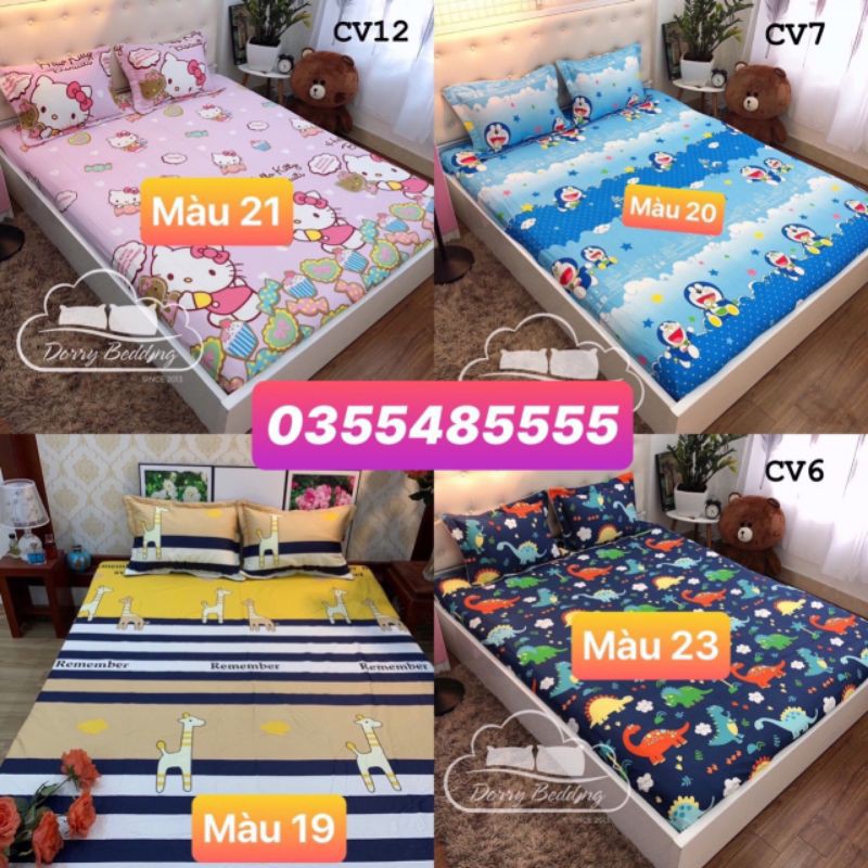 🌞🌞Bộ ga chun Cotton hình trẻ em 100*190cm và 120*190cm 🌟🌟