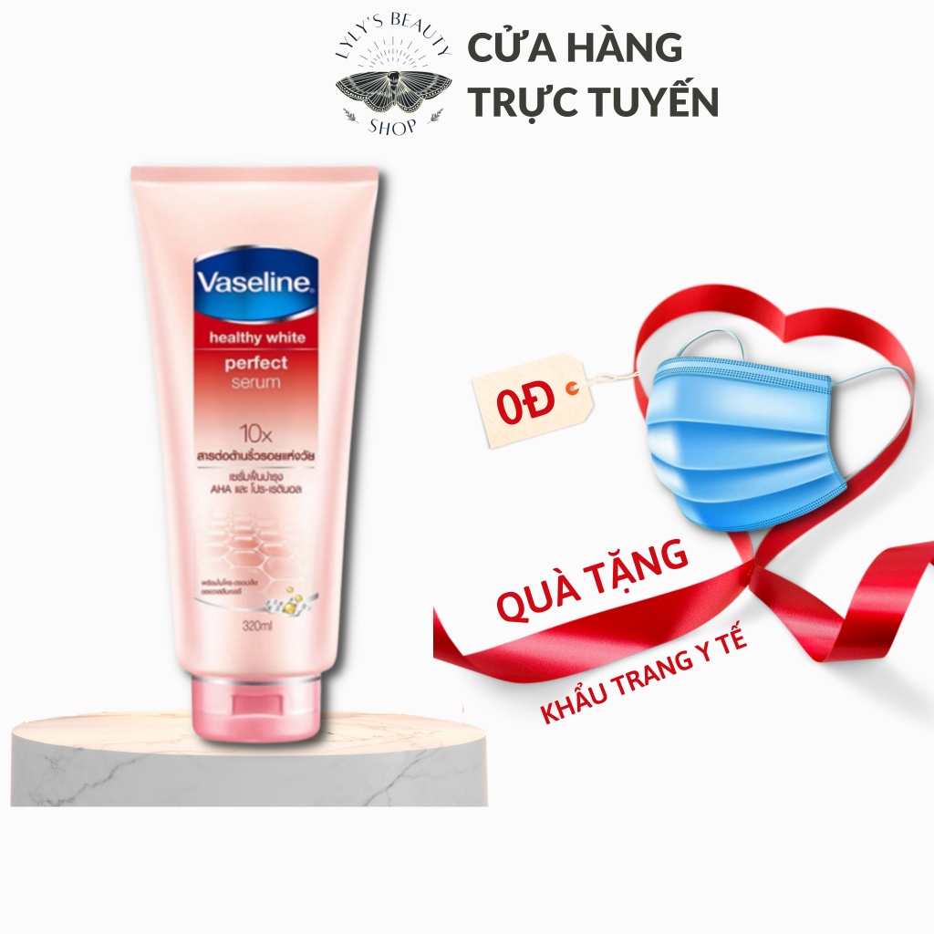 Sữa dưỡng thể trắng da Vaseline 10X Healthy White Perfect Serum Thái Lan 320ml, da trắng vượt trội