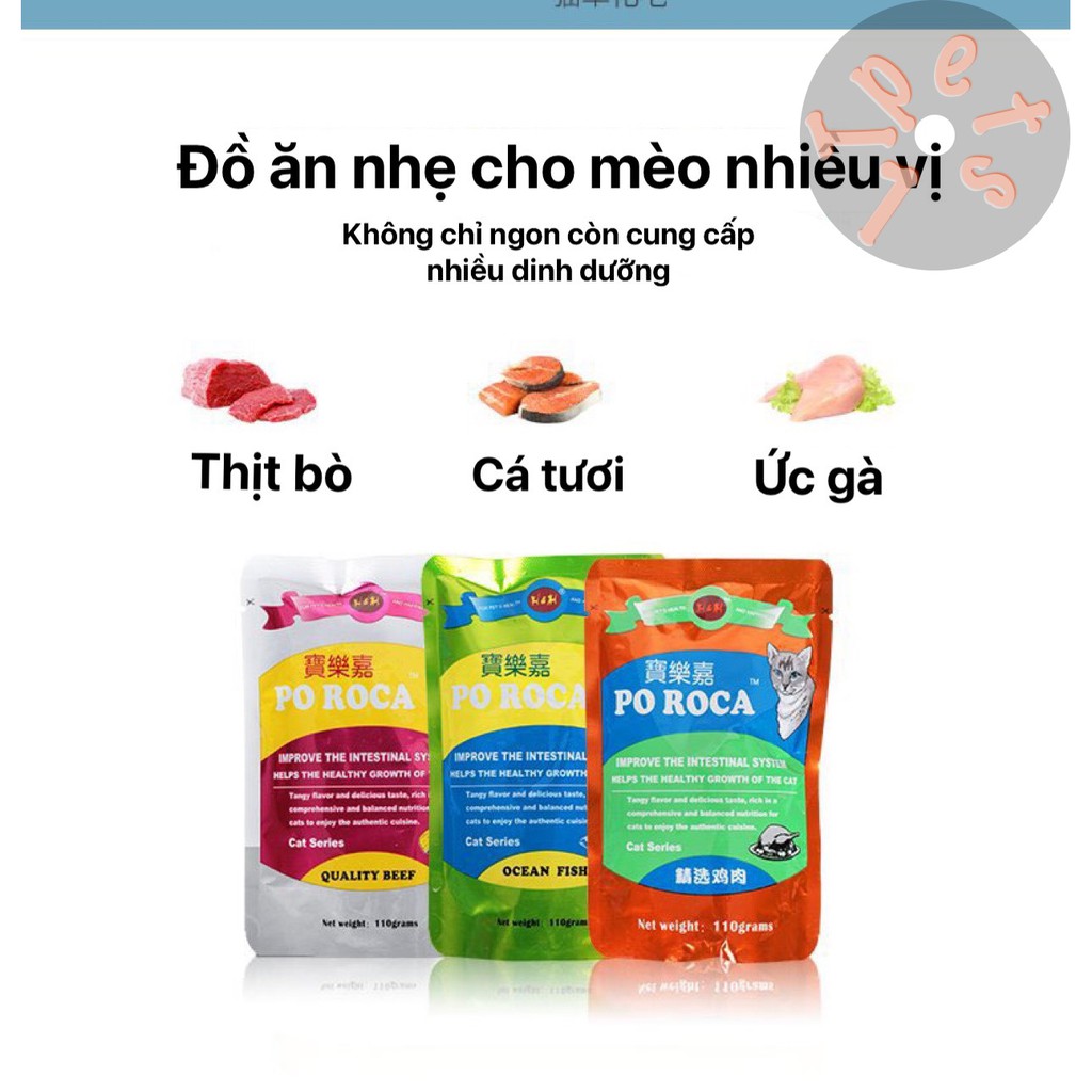  Thức ăn ướt cho mèo Poroca Túi 110g