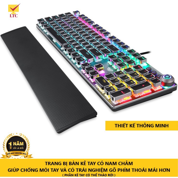 Bộ Bàn Phím Cơ Máy Tính Gaming Full LED 20 Chế Độ Rainbow FZ508 Và Chuột V5 Hỗ Trợ Chơi Game Chuyên Nghiệp Cho Laptop,Pc