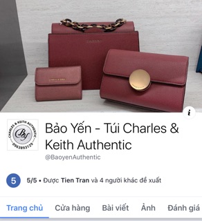 (AUTH-CÓ BILL) VÍ ĐEO CHÉO CHARLES & KEITH 19CM