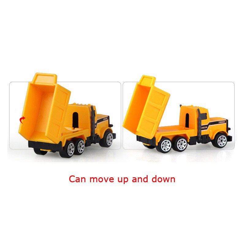 Set 6 mô hình xe máy xúc công trường đồ chơi dành cho bé