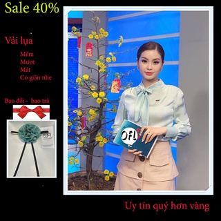 Áo Sơ Mi Lụa Cổ Nơ Đẹp
