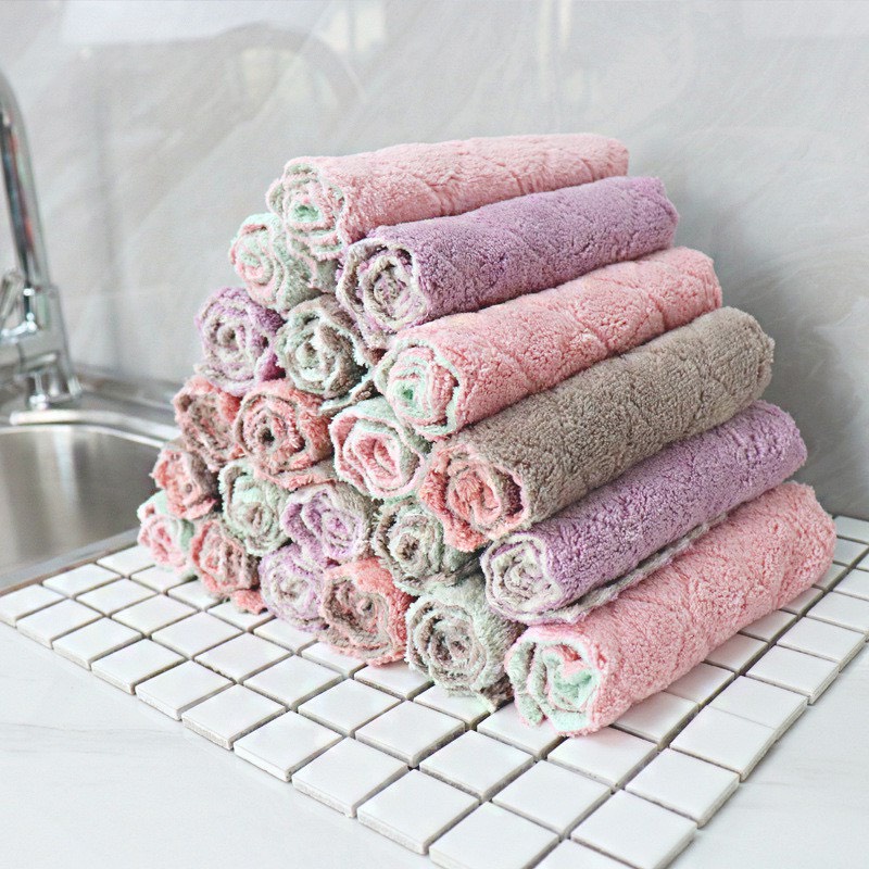 Combo 2 Chiếc Khăn Lau Bếp 2 Mặt Siêu Thấm Và Tiện Dụng - Khăn Đa Năng