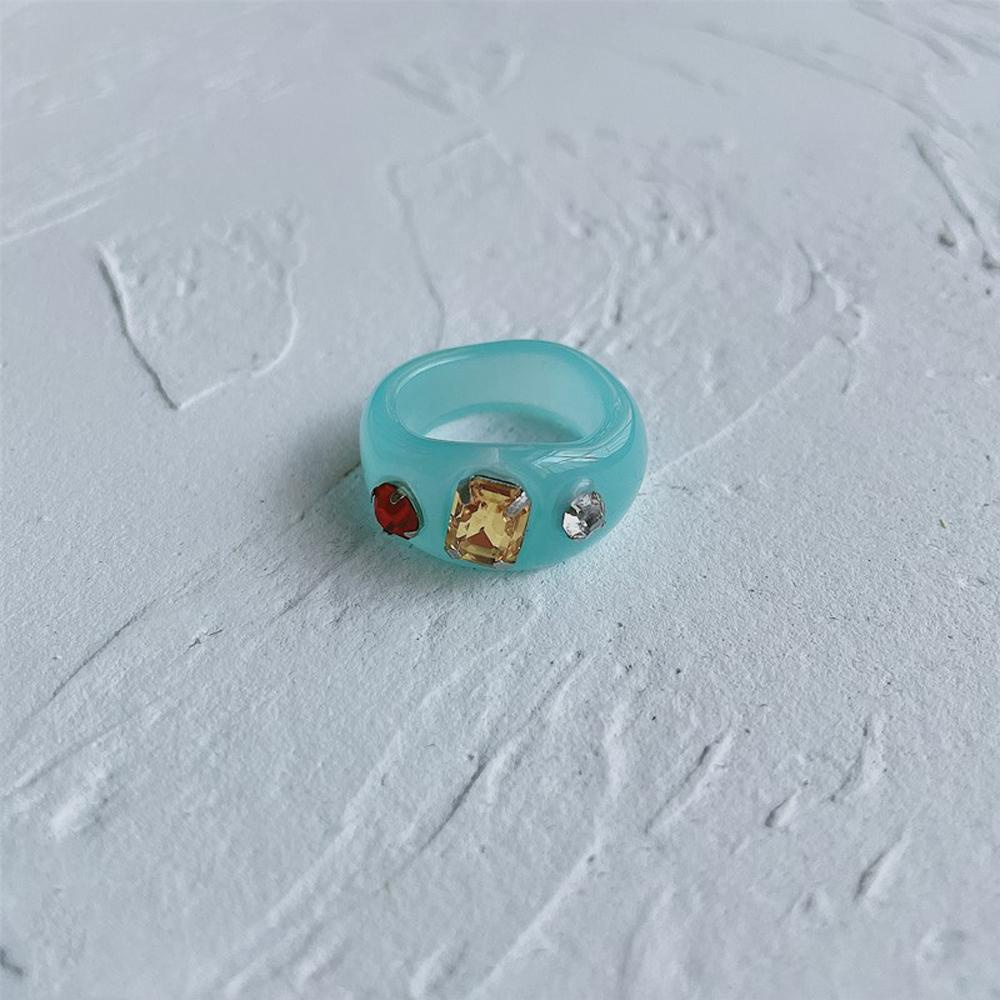 Nhẫn Thời Trang Thanh Lịch Cho Nữ SOMEDAYZL|Khuyên Tai Acrylic Kiểu Hình Học Độc Đáo Cho Bé Gái