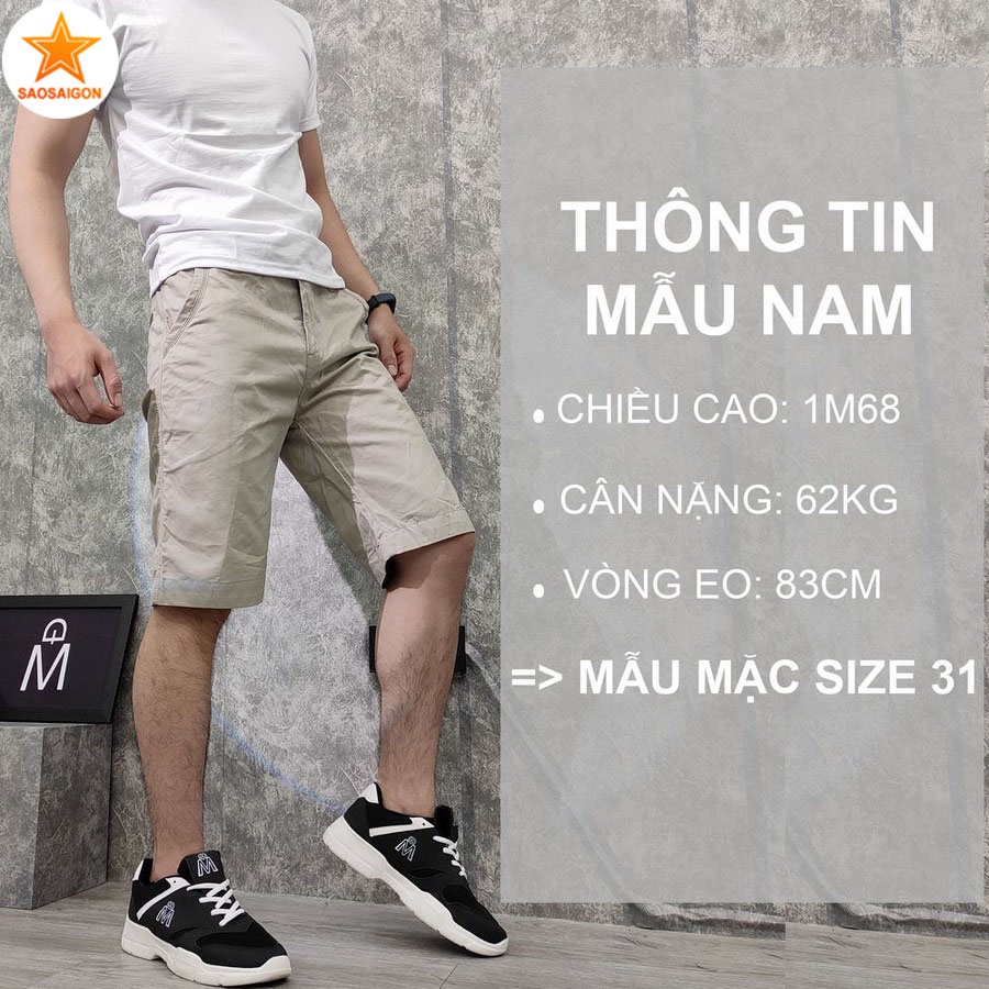 Quần short nam [ HÌNH THẬT ] vải kaki đẹp chuẩn form siêu bền SG183 Saosaigon | BigBuy360 - bigbuy360.vn