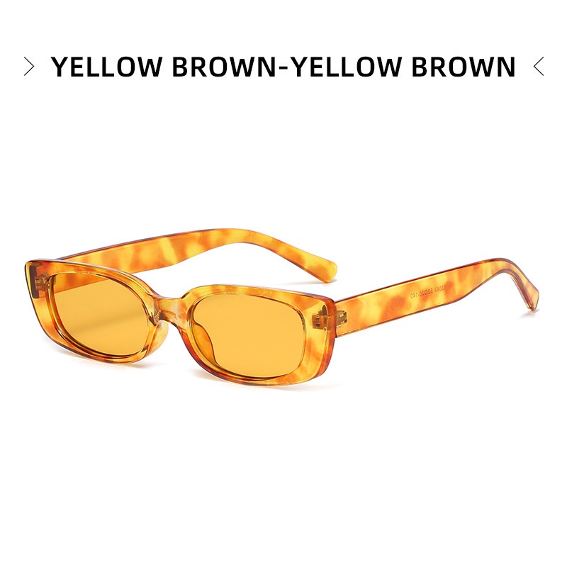 Kính râm gọng chữ nhật màu kẹo chống tia UV thời trang