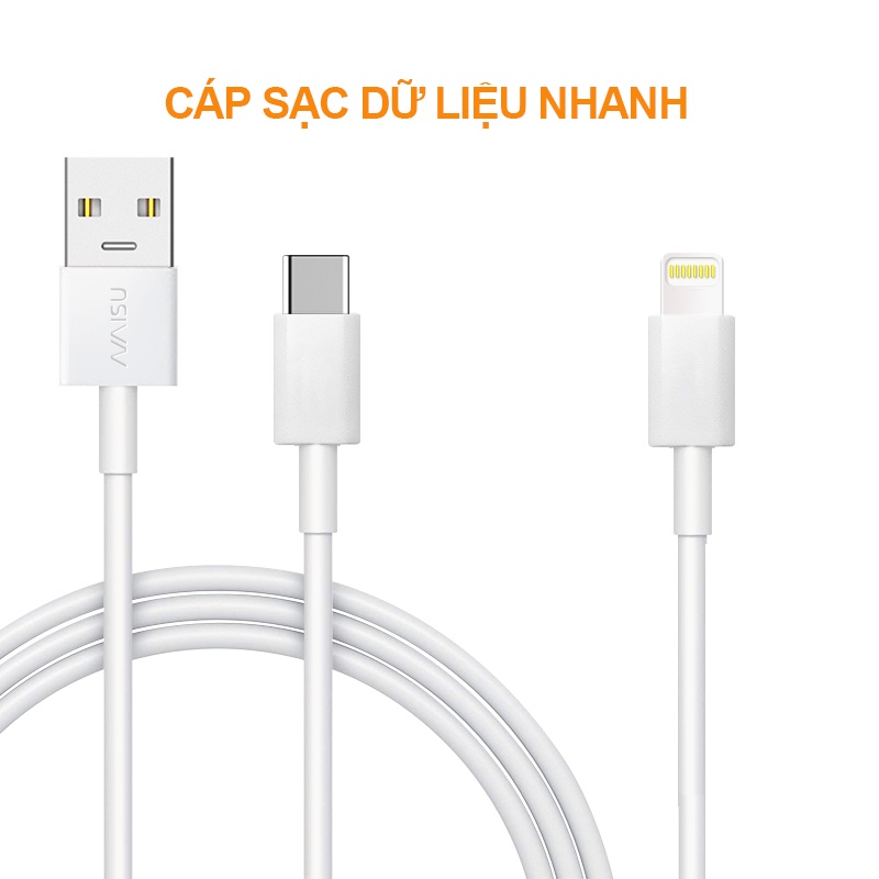 Cáp sạc dữ liệu nhanh Naisu，/Type-C/micro-USB ， táo EU Chiều dài tiêu chuẩn 1m cho IOS/Android，L02