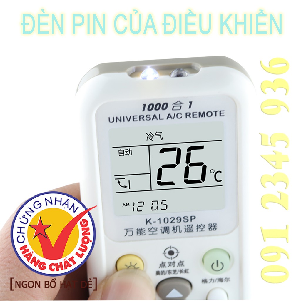 Điều khiển Điều Hòa "ĐA NĂNG" CHUNGHOP K-1028E "HÀNG ĐẸP" cho điều hòa. (Mẫu số 2)