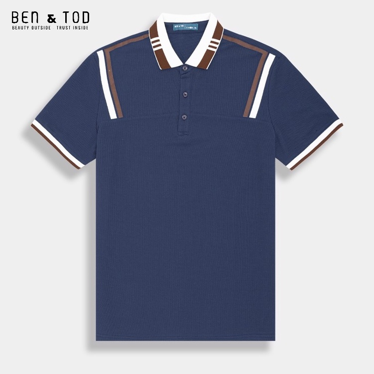 Áo polo nam BEN &amp; TOD R1300BB125 vải thun cotton 100%, nam tính, chỉnh chu, sang trọng, thanh lịch