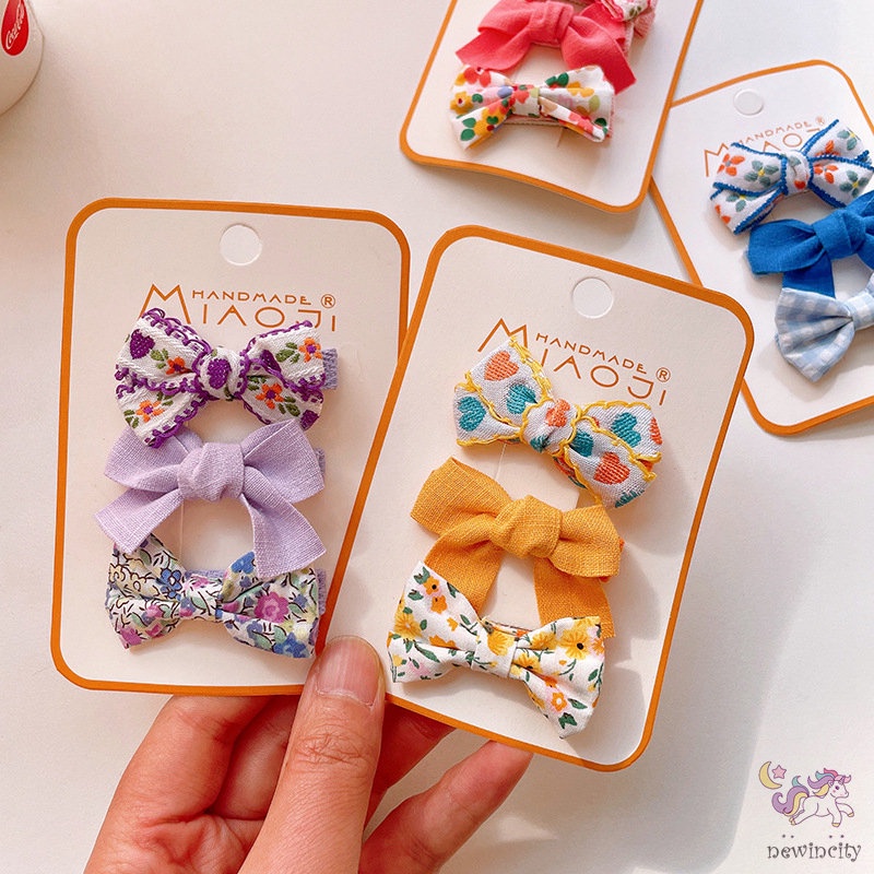 Set 3 Kẹp Tóc Công Chúa Phong Cách Hàn Quốc Xinh Xắn Cho Bé Gái