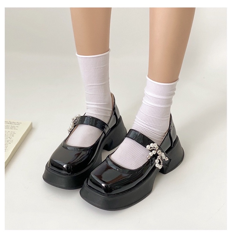 Order _ Giày lolita nữ da mềm hai màu siêu hottrend 2022