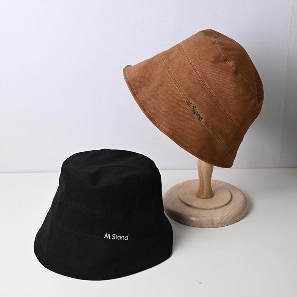 Nón Tai Bèo Chất Liệu Cotton Thêu Chữ Đơn Giản Thời Trang Thu Đông Cho Nữ