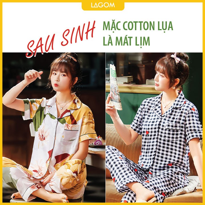 [CHẤT MÁT & MỊN] Pijama Sau Sinh Cotton Lụa Mùa Hè, Cao Cấp Chất Đẹp [Ảnh Thật]