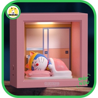 Đèn ngủ Doraemon mô hình Mon ú dễ thương tiệm đồ chơi Beocaz quà tặng hộp đèn 3D Doremon cảm ứng sạc