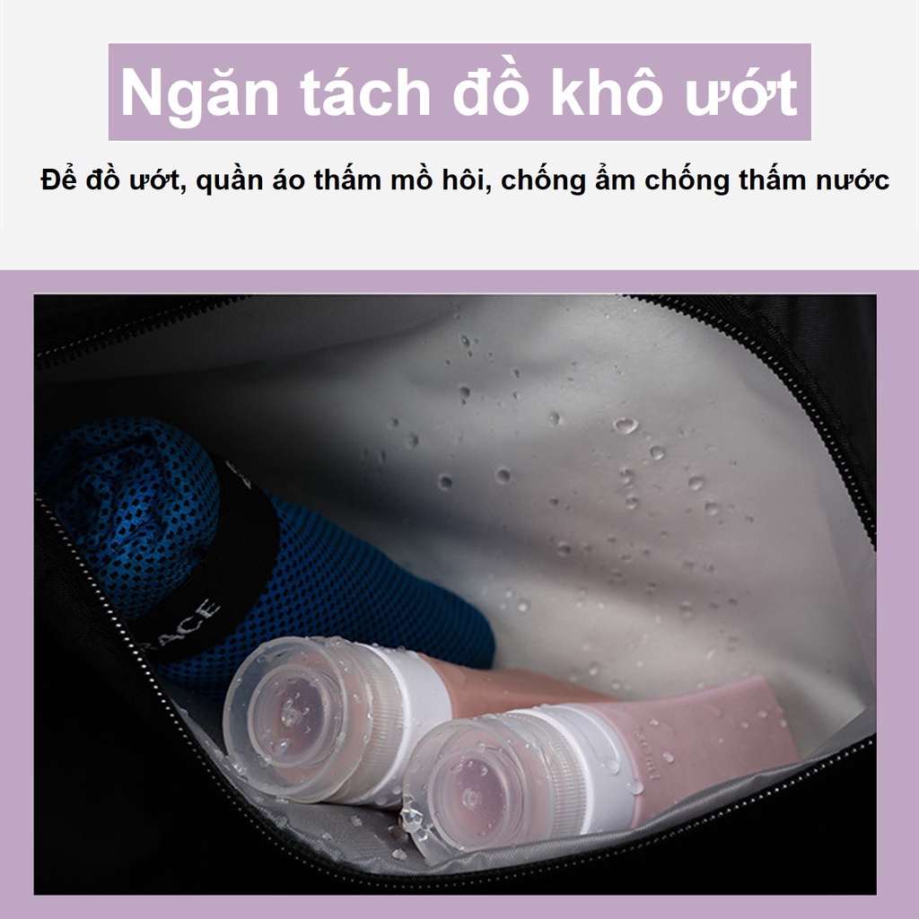 Túi Du Lịch Thể Thao Nhiều Ngăn Có Ngăn Tách Đồ Khô Ướt, Ngăn Để Giày Riêng Sarus Crane SC32