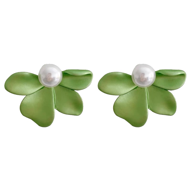 MOCHASHUBông tai mochashu hình hoa lily màu xanh lá ngọt ngào thời trang hè mới cho nữ