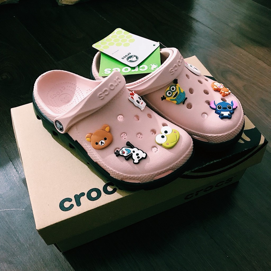 Dép sục Cross nữ, croos màu hồng full size 35 đến 44, tặng sticker gài dép kèm hộp