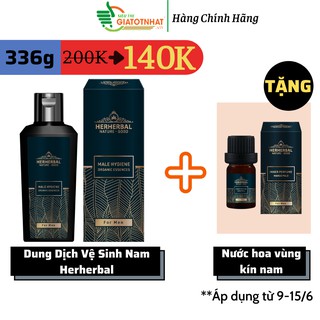 Dung dịch vệ sinh nam dịu nhẹ,mát lạnh Tinh Chất 30 Dược Liệu Hữu Cơ Herherbal 120g