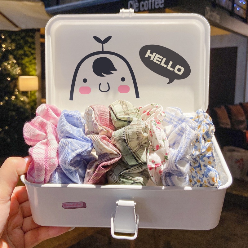 Dây Cột Tóc Cao Su Co Giãn Kẻ Sọc Caro Xinh Xắn Thời Trang Cho Nữ